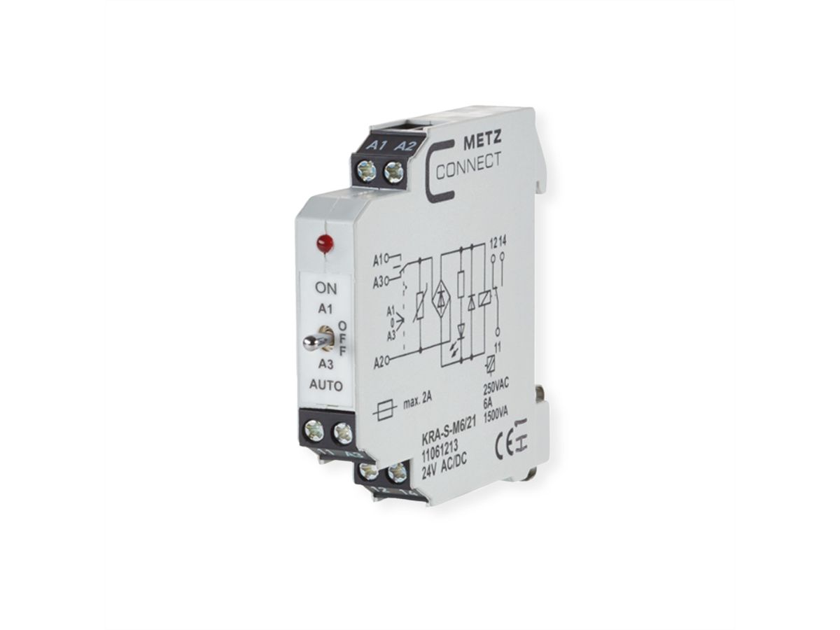 METZ CONNECT KRA-S-M6/21, 1 wisselcontact, 24 V AC/DC