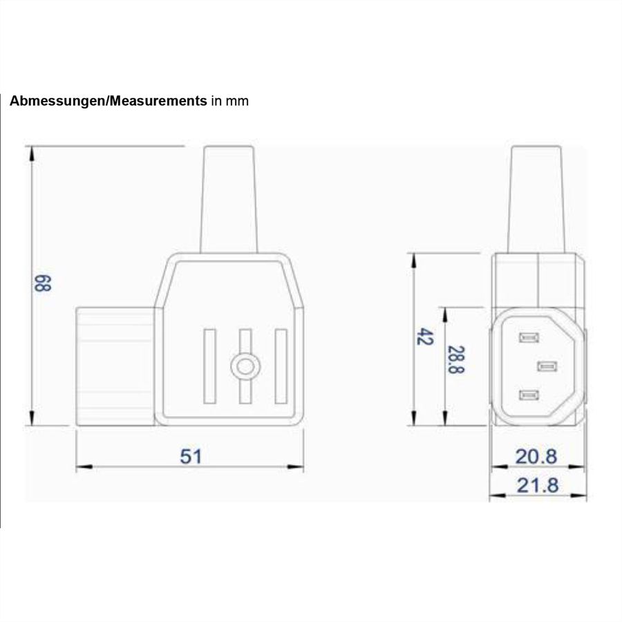 BACHMANN IEC plug type 747 70C, Angled plug