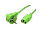 ROLINE Power Cable, straight IEC Connector, green, 1.8 m