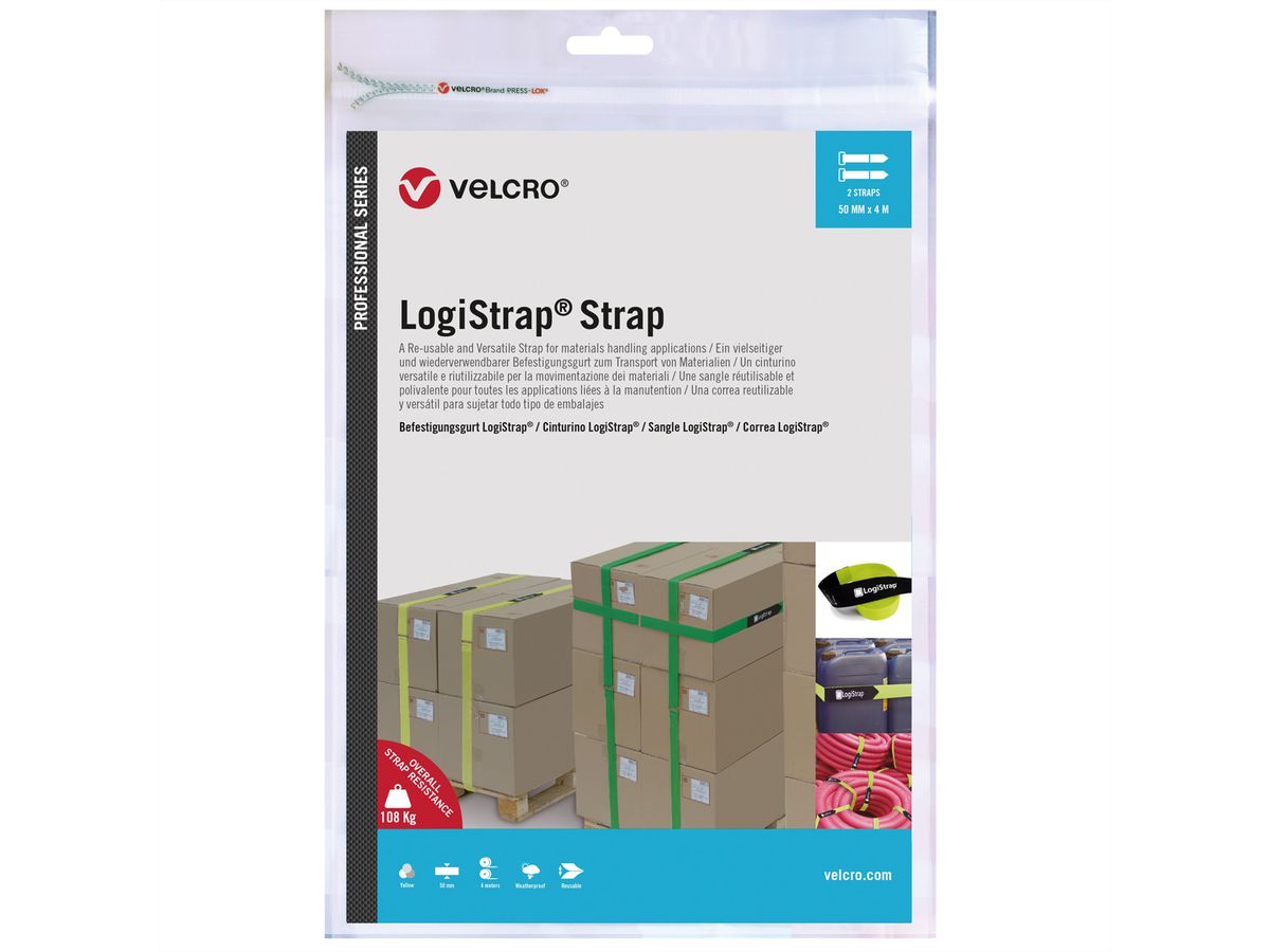 VELCRO® Logistrap® Strap 50mm x 4m stroken 2 stuks, geel