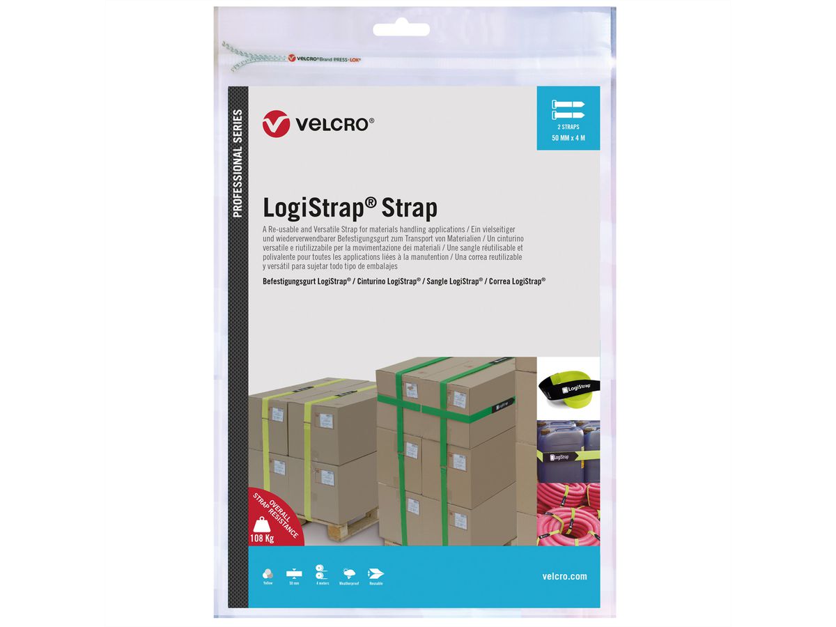 VELCRO® Logistrap® Strap 50mm x 4m Streifen 2 Stück, gelb