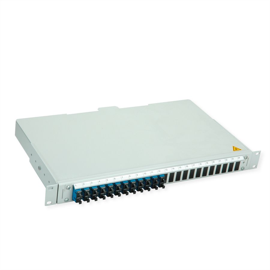 TELEGÄRTNER BASIS V LWL-Panel mit Kupplungen, 12x SC Duplex, blau, OS2