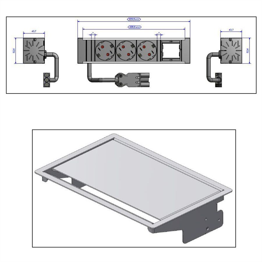 BACHMANN CONEO SET 3x earthing contact 1x ABD, silver