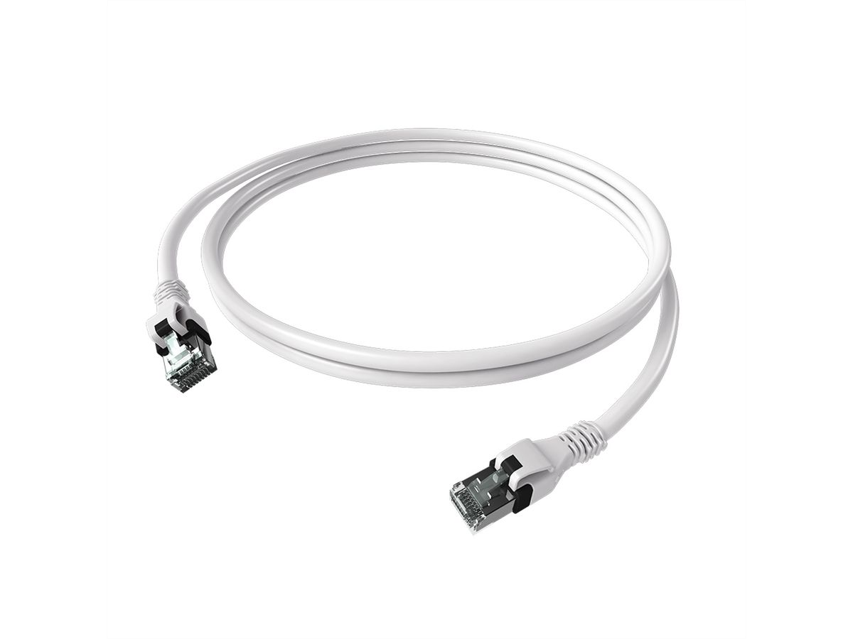 EasyLan DualBoot® PushPull Patch Cable Cat.6A (Class EA), S/FTP, RJ45 / RJ45, white, 2 m
