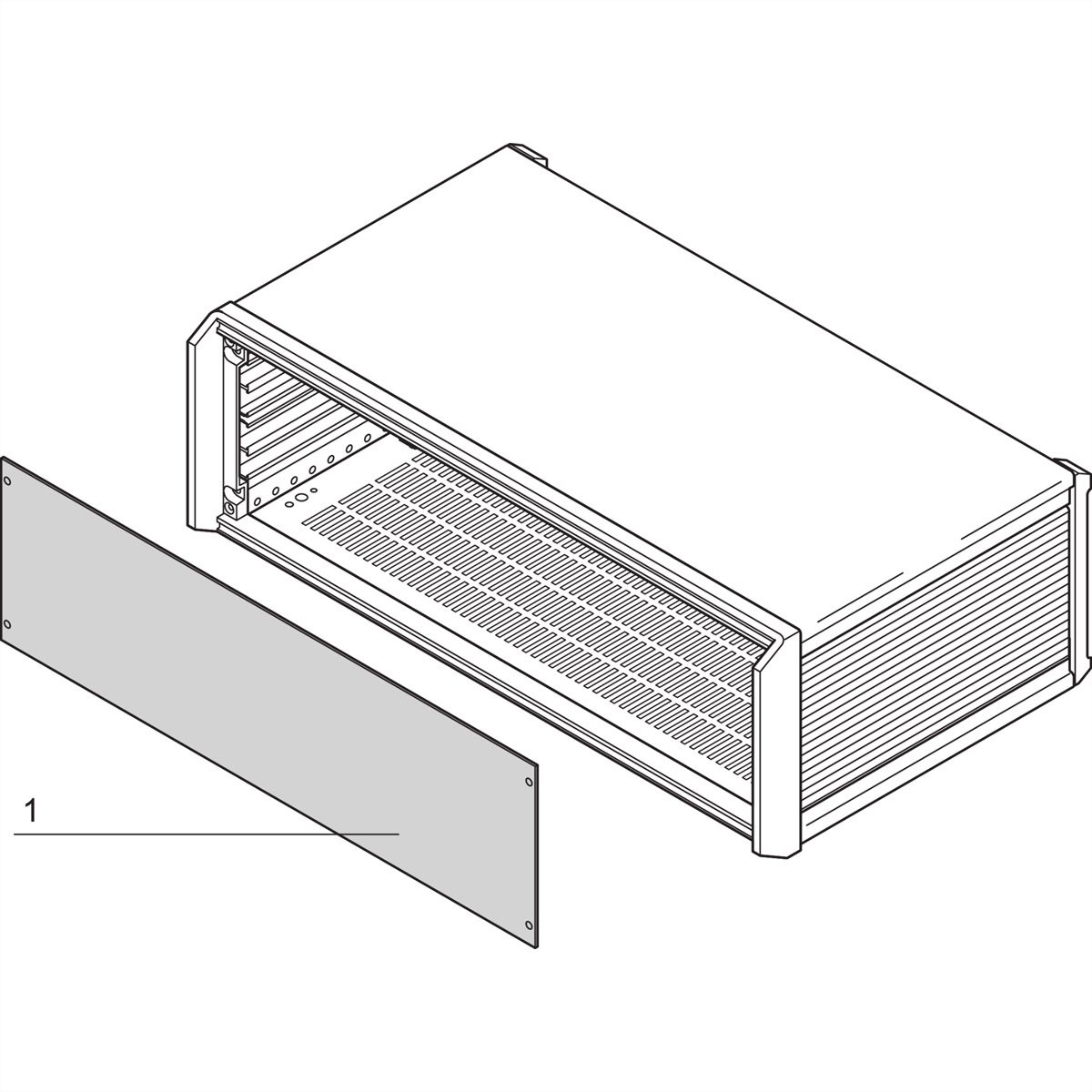 SCHROFF PropacPRO Front Panel, Full Width, Unshielded, 4 U, 84 HP, 2.5 mm, Al, Anodized, Untreated Edges