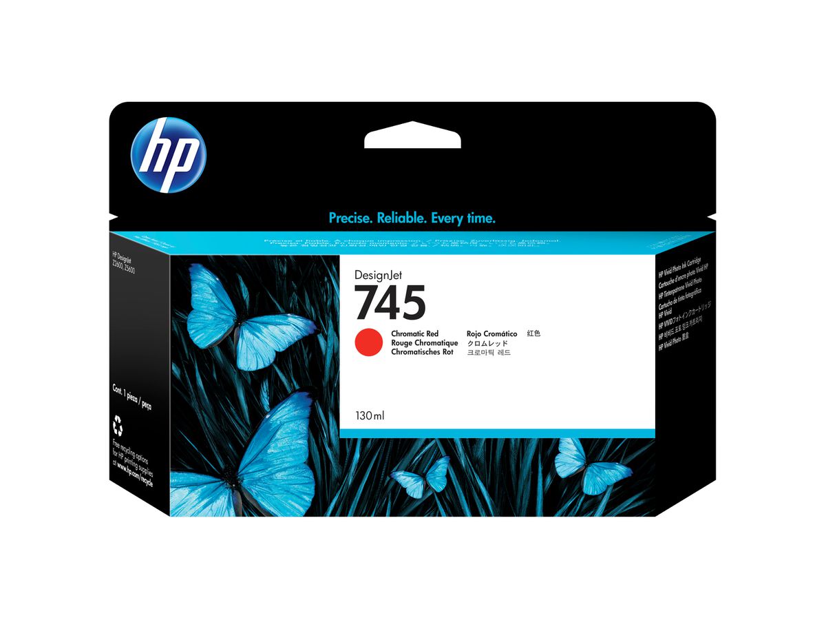 HP 745 130-ml DesignJet Chromatic Red Ink Cartridge