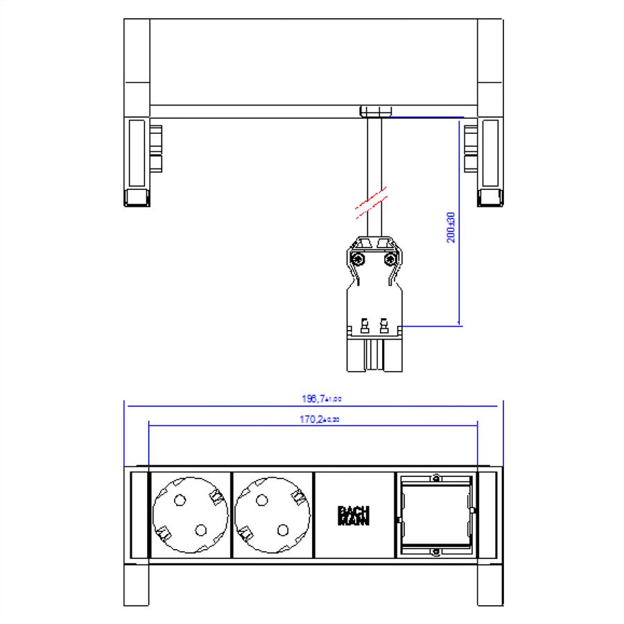BACHMANN DESK2 2x geaard contact 1x ABD GST18, wit
