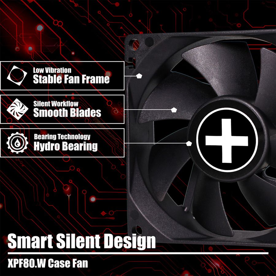 Xilence XPF80.W 80mm Ventilator voor pc-behuizing, 3PIN, White Box