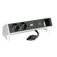 BACHMANN DESK2 2xbeschermend contact USB C, USB Lader 30W 1xABD 0,2m GST18 wit