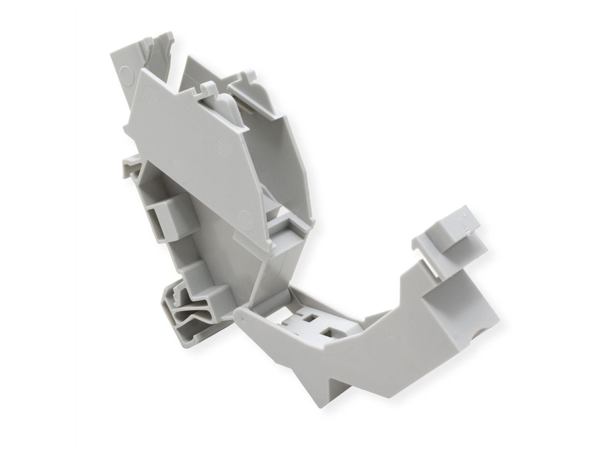 ROLINE DIN-railadapter voor Keystone-modules, incl. Cat.6A Keystone, afgeschermd, 45°