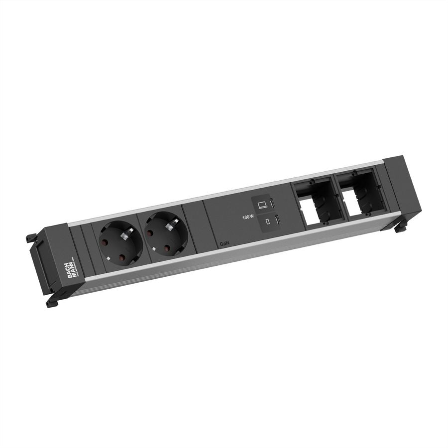 BACHMANN POWER FRAME 2xCEE7/3, 1xUSB C/C 100W 2xCM L=0.2m
