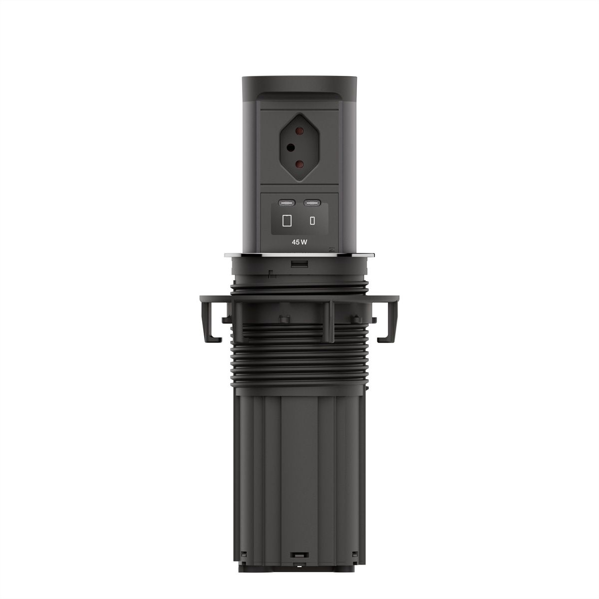 BACHMANN ELEVATOR2 1xCH T13, 1xUSB C/C 45W Stainless Steel Look L=2.0m AEH