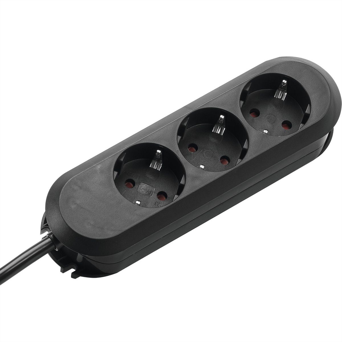 BACHMANN SMART socket strip 3x earthing contact, screwed, black, 3 m
