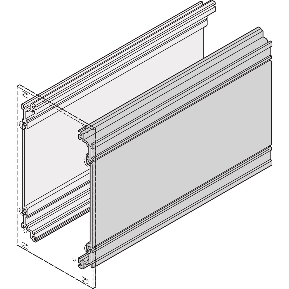 SCHROFF Insteekmodule kadertype Geëxtrudeerde zijwand, 6 HE, 160 mm, Rechts