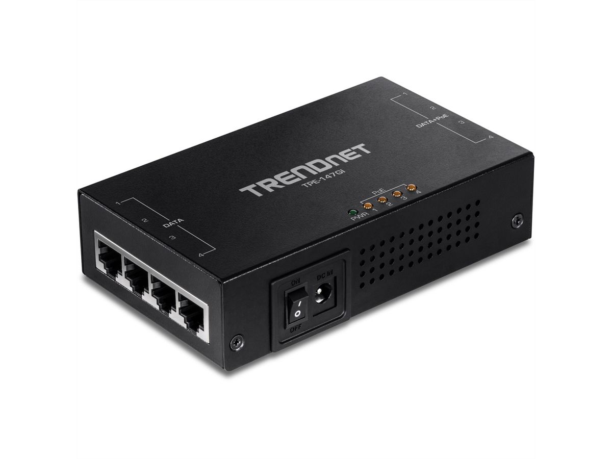 TRENDnet TPE-147GI 65W PoE+ Injector 4-Poorts Gigabit