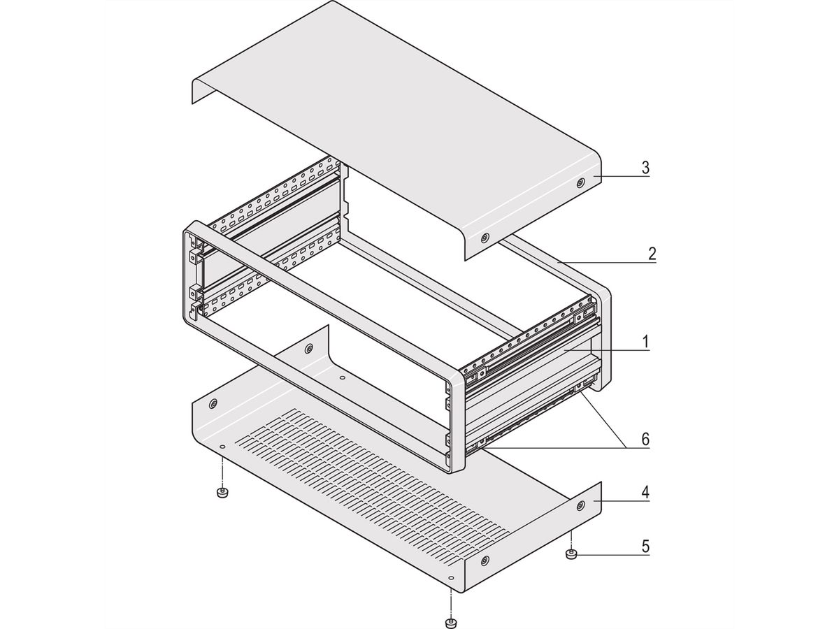 SCHROFF CompacPRO Desktop-kast, niet afgeschermd, 4 HE, 63 HE, 271 mm
