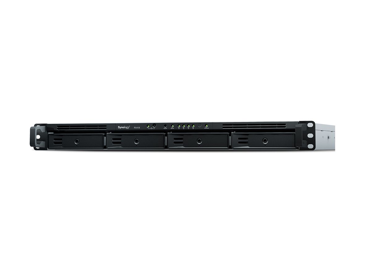 Synology RX418 disk array Rack (1U) Black, Grey