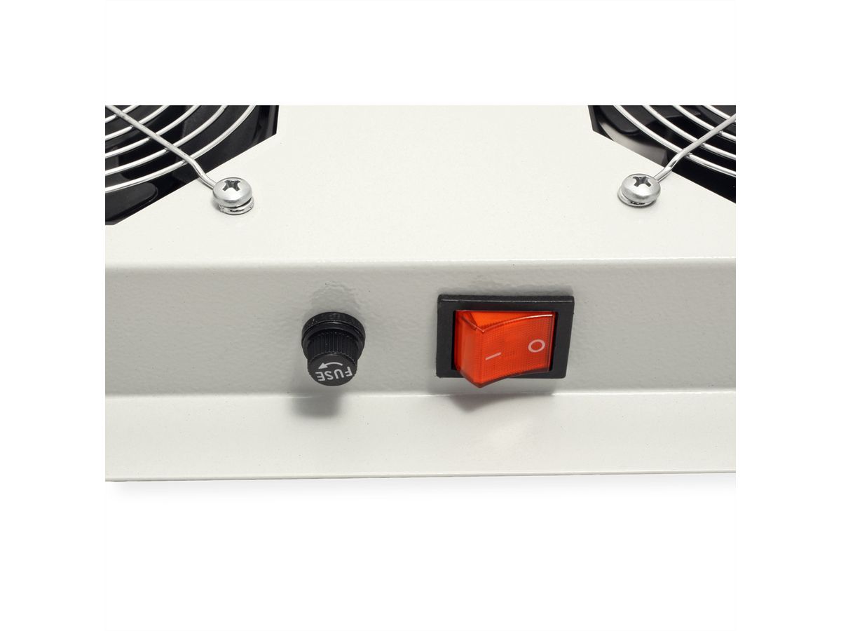 ROLINE 19-inch roof-mounted fan unit 6 fans, Thermostat grey
