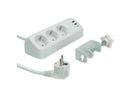 VALUE Power Strip, 3-way, with 3x USB (1x C + 2x A) and table clamp, 1.5 m