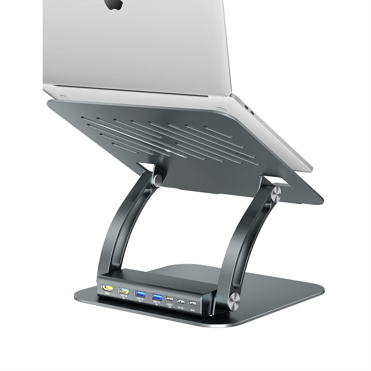 EXSYS EX-1224HM Laptop-Stand with removable 7-in-1 USB-C docking station, for Laptop, Notebook, MacBook & Tablet