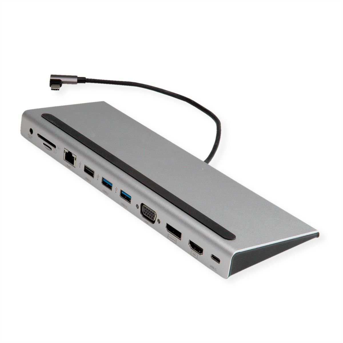 VALUE USB-C Multiport Docking Station, 4K HDMI/DP, VGA, USB, Kaartlezer, PD, LAN, Audio