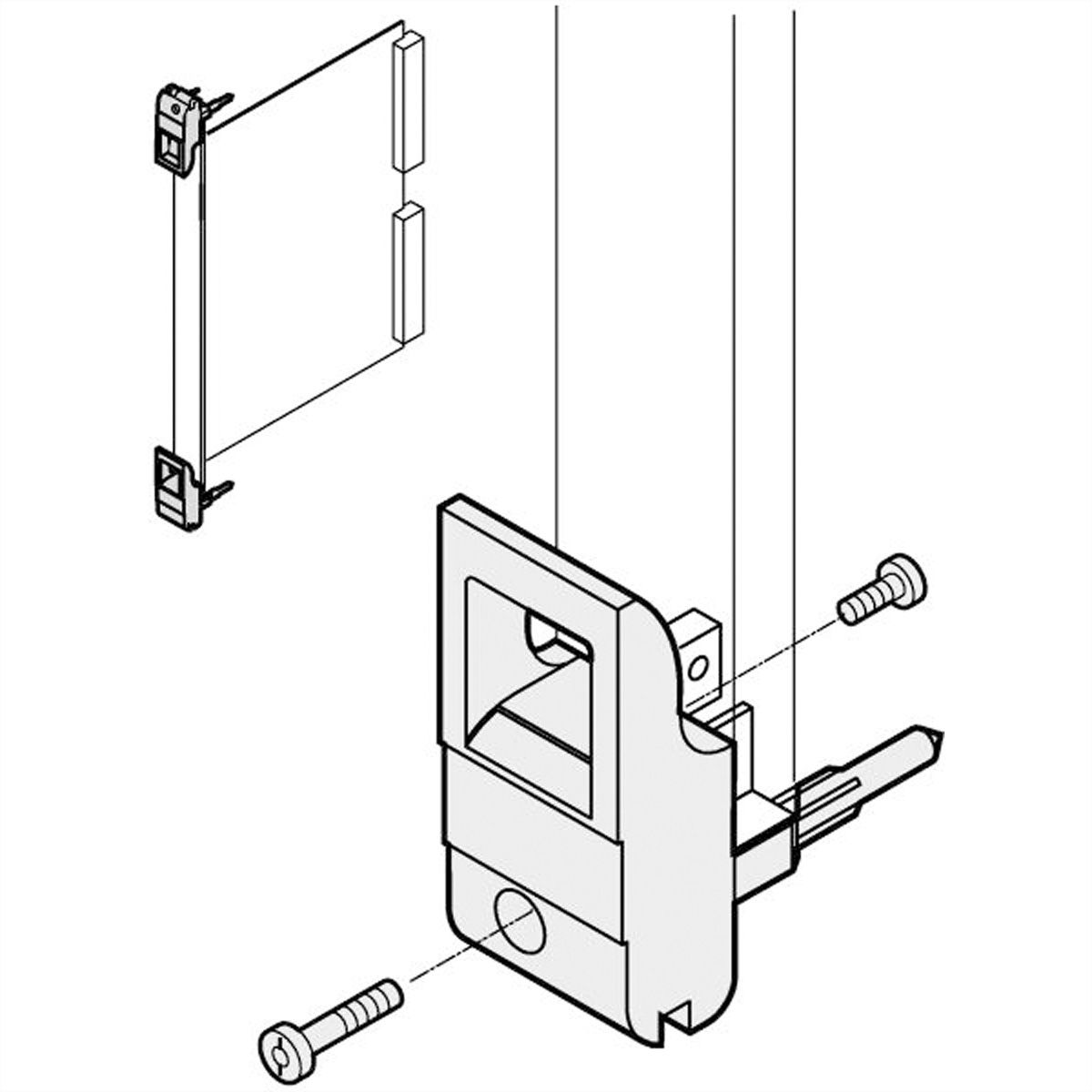SCHROFF handgreep type IET, grijze hendel, zwarte knop, bodem, 100 st.