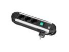 BACHMANN PRIMO stekkerdoos 3x geaard contact, aluminium, met schakelaar, 1,75 m