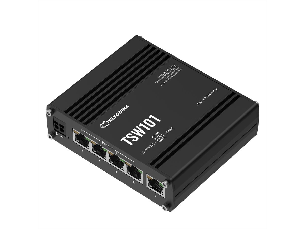 TELTONIKA TSW101 Switch 4xPoE+ Automotive In-Vehicle