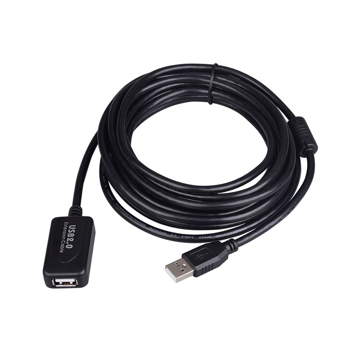 STANDARD USB 2.0 Verlängerung, aktiv, mit Repeater, schwarz, 15 m