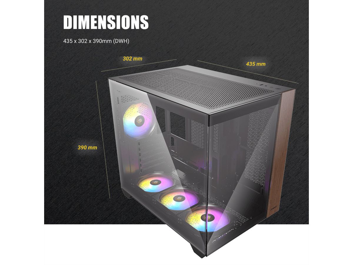 ANTEC CX800 ARGB_B PC Gehäuse Midi Tower Wood ATX