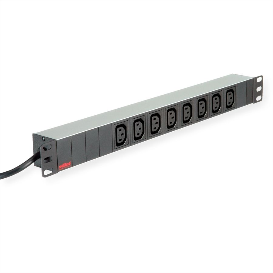 ROLINE 19" PDU for Cabinets 8x 3600W, IEC320 C13 - C20 M, silver, 2 m