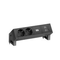 BACHMANN DESK2 2xbeschermend contact USB A&C, USB Lader 22W 0.2m GST18 zwart