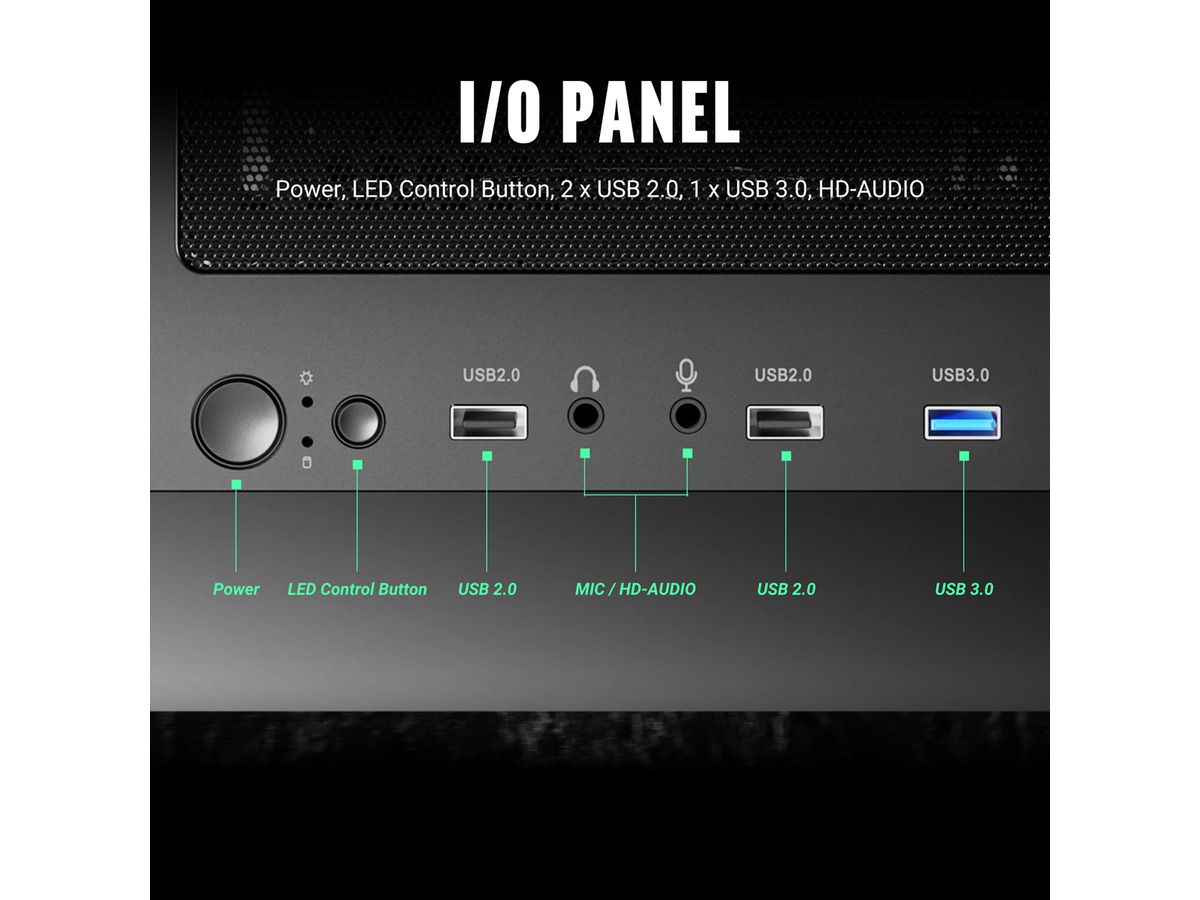 ANTEC AX65 ARGB PC case Midi Tower Gaming ATX, black