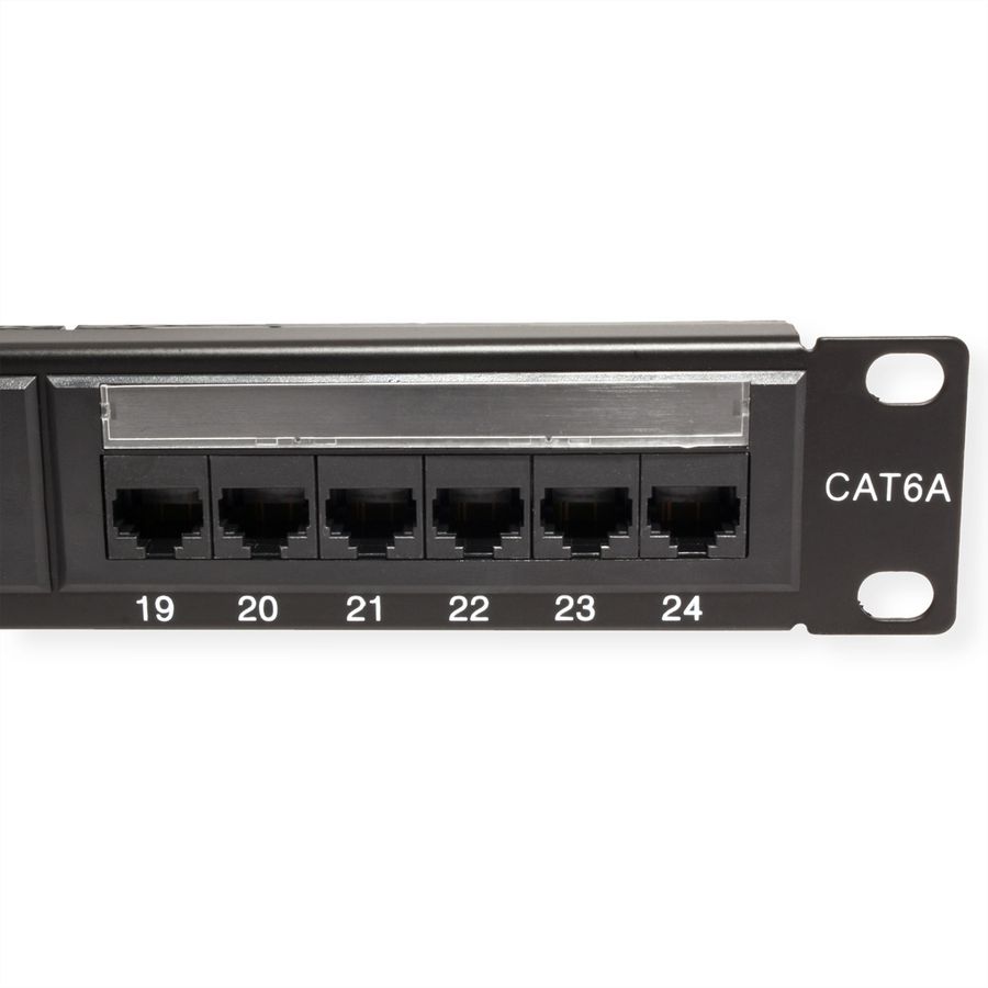VALUE Cat.6A (Class EA) 19" Patch Panel, 24 Ports, UTP, black