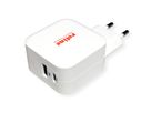 ROLINE USB Wall Charger Euro Plug, 2 Ports, 1x QC3.0 A + 1x C (PD), 38W