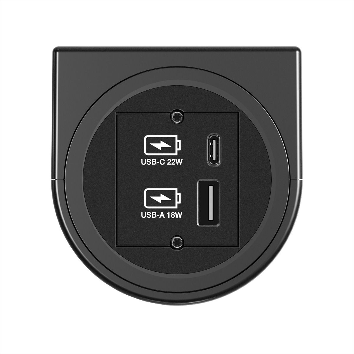 BACHMANN PIX HOLDER SINGLE, 1x USB A/C, ISV, schwarz, 0,2 m