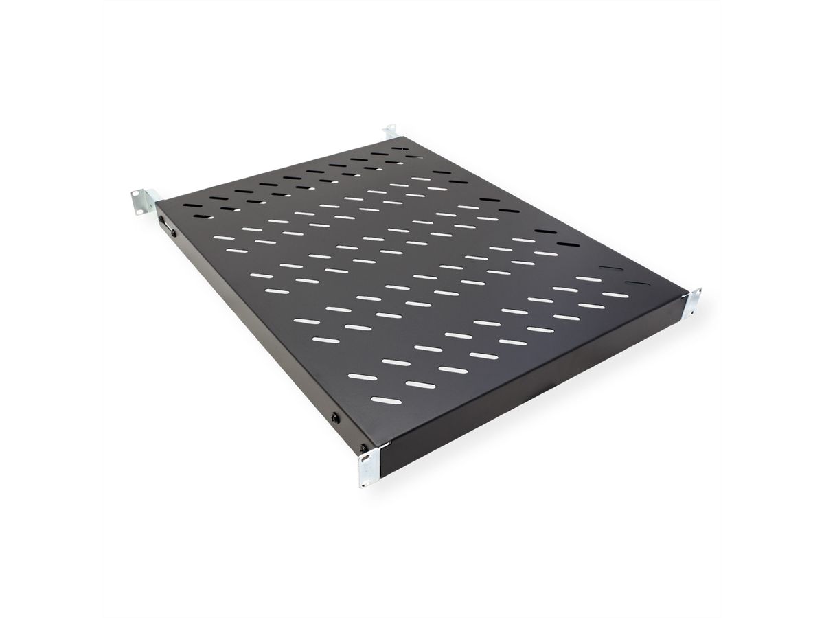 VALUE 19"-plank 1HE in diepte verstelbaar, 440 x 568 mm, 50 kg draagvermogen