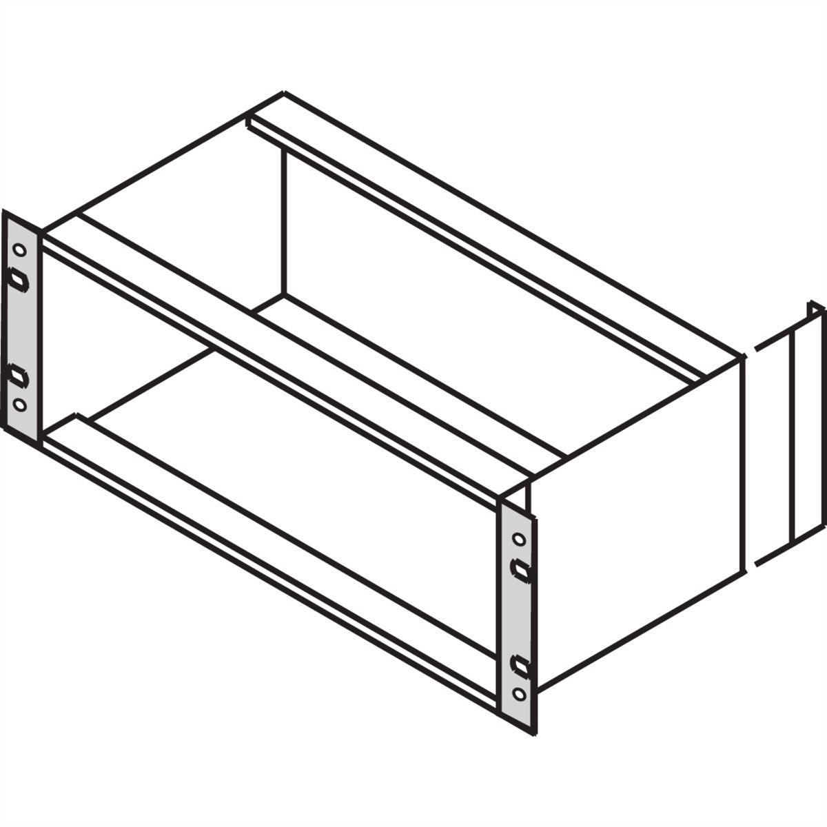 SCHROFF EuropacPRO 19" beugel voor textielkoppakking, type F, handgreepgaten, 3 HE