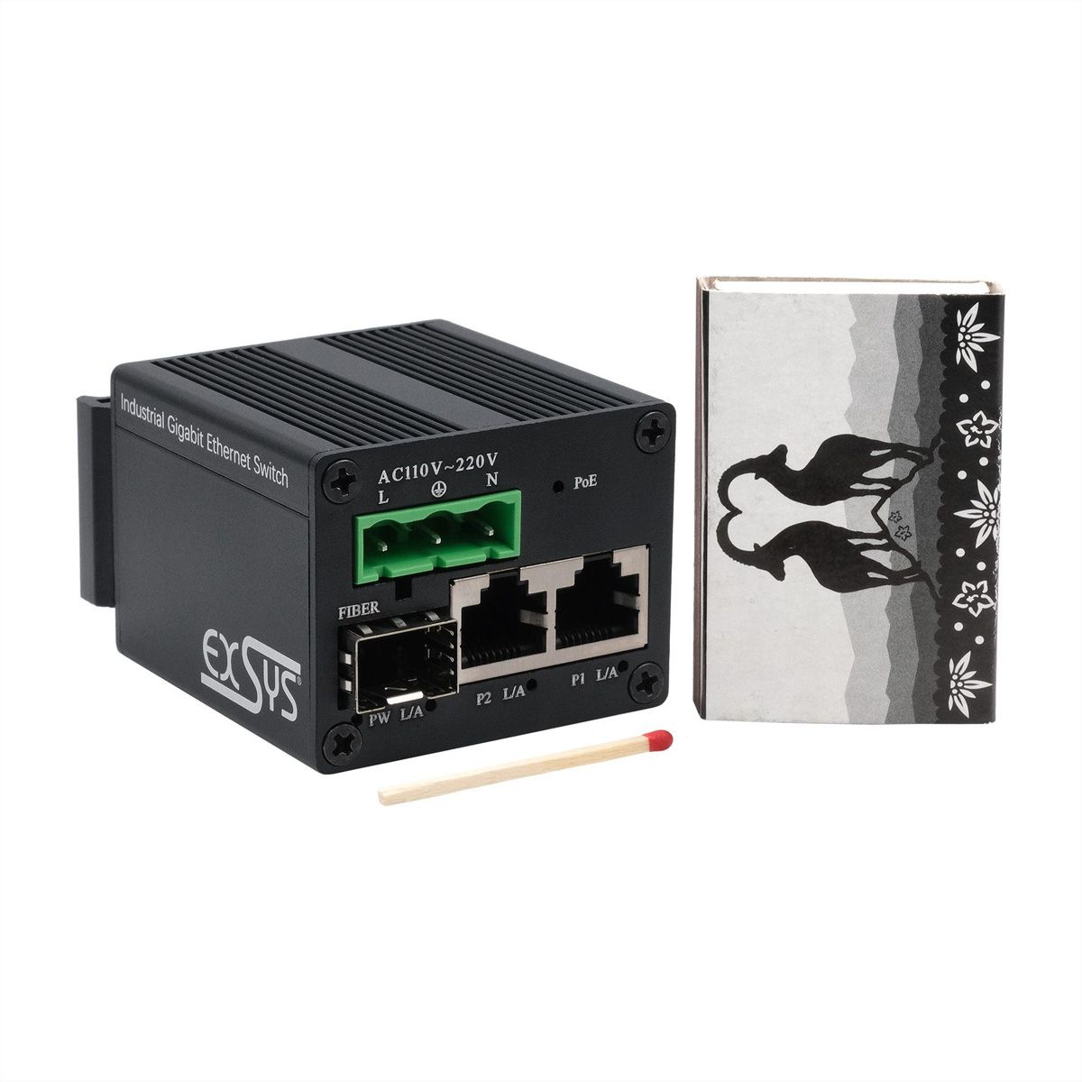 EXSYS EX-62010PoE-SFP Micro 2+1-poorts PoE+ industriële gigabit switch