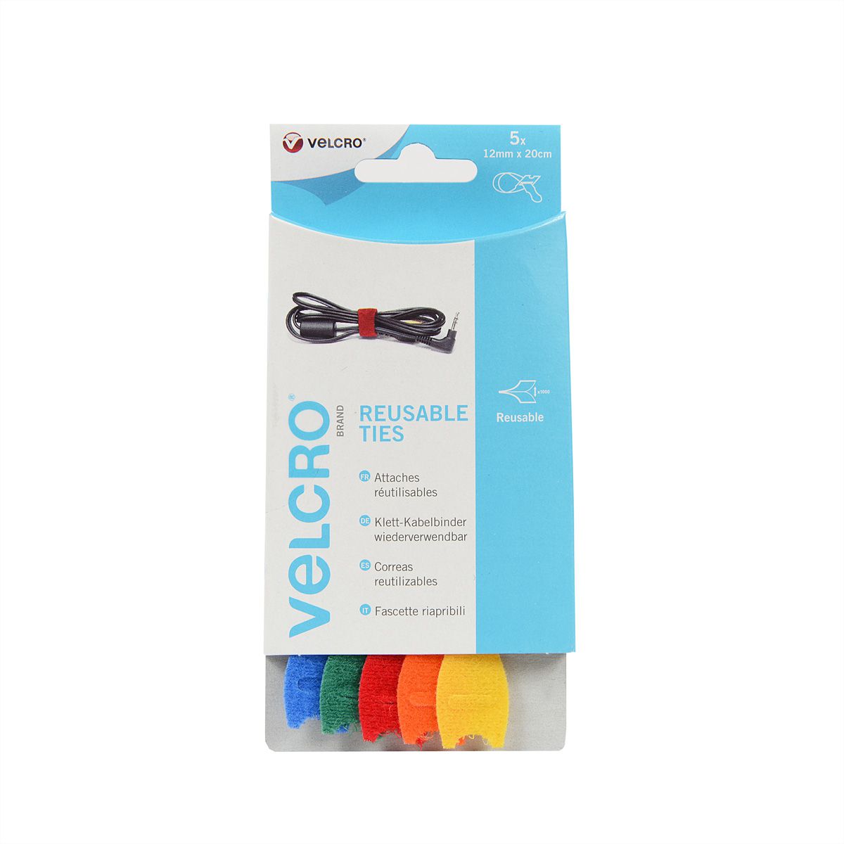 VELCRO® ONE-WRAP® herbruikbare klittenbandstrips ONE-WRAP® strips 12mm x 20cm x 5 Multi