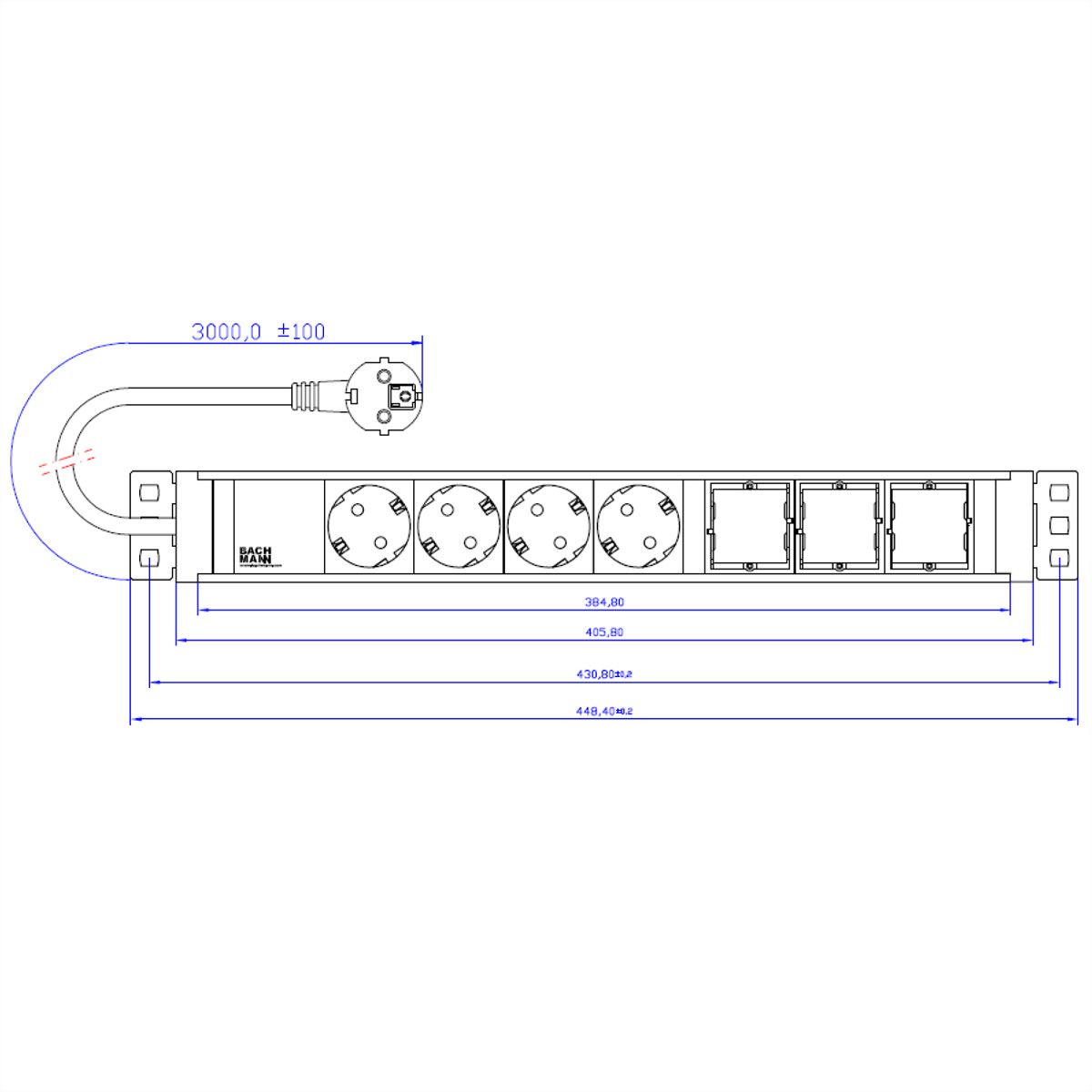BACHMANN UNIVERSAL 4x Geaard stopcontact 3x ABD