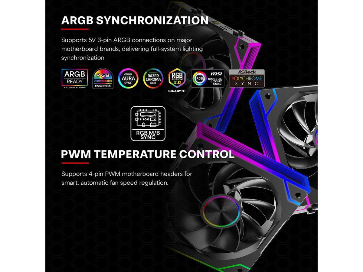 Xilence XPF120.ARGB 120mm PWM Case Fan, ARGB LED
