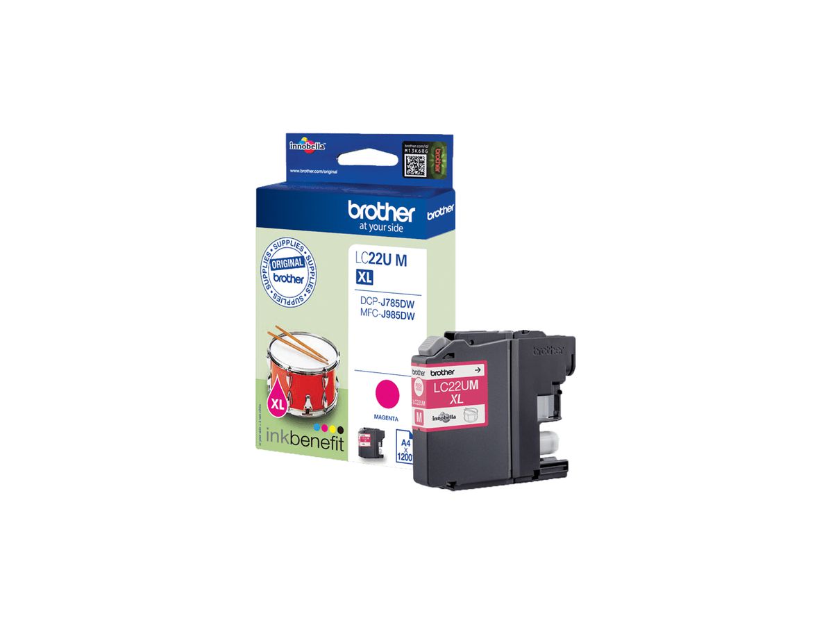 Brother LC22UM - XL - magenta - original - tinteiro - para DCP-J785DW, DCP-J785DWXL, MFC-J985DW, INKvestment Work Smart MFC-J985DW inktcartridge Origineel