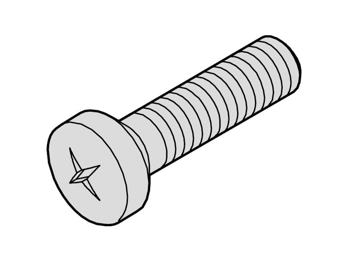 SCHROFF Kruiskopschroef, Pozidrive, kruisgleuf M2.5x10, staal vernikkeld