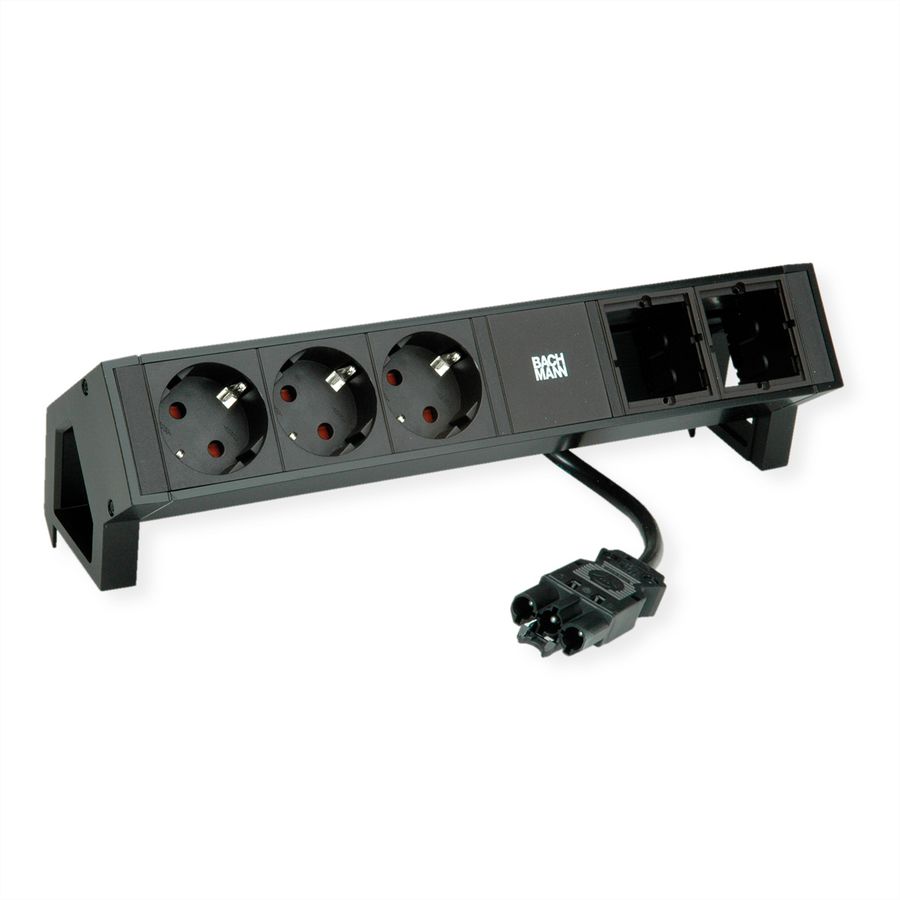 BACHMANN DESK2 3xCEE7/3 2xCM power 0,2m GST18 RAL9005
