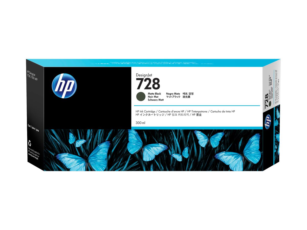 HP 728 300-ml Matte Black DesignJet Ink Cartridge