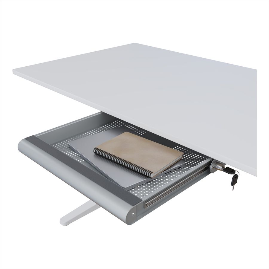 DATAFLEX Addit laptop security drawer, 622, for laptops, tablets, or smartphones, silver
