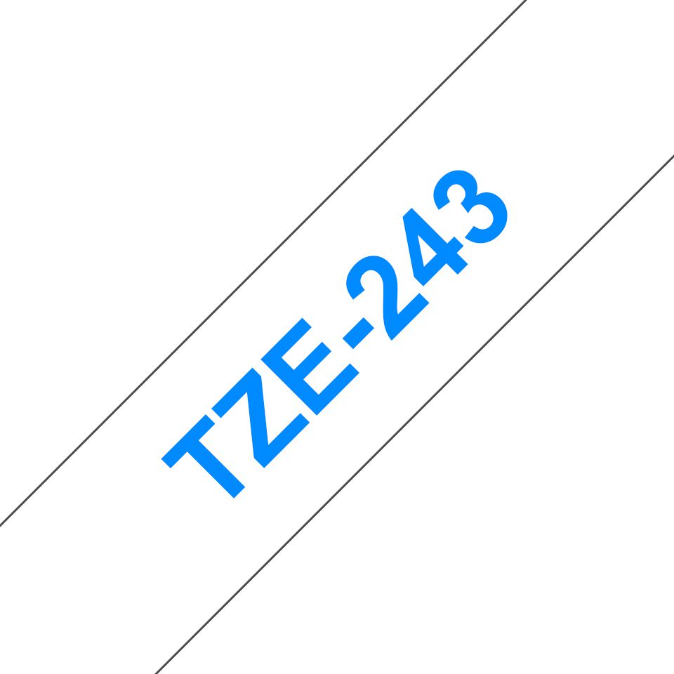 Brother TZE-243 Blauw op wit TZe labelprinter-tape