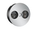 BACHMANN TWIST 1xUTE 1xUSB Charger Chrom matt 0,2m GST18, chrom, 0,2 m