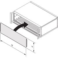 SCHROFF Frontplaat, volle breedte, met sleuven, niet afgeschermd voor RatiopacPRO 4 HE, AIR 5 HE, 28 HE, 2,5 mm, Al, geanodiseerd vooraan, geleidend achteraan